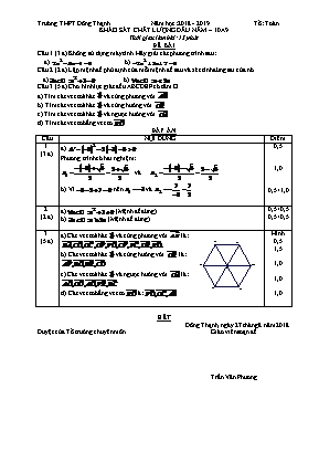 Đề khảo sát chất lượng đầu năm môn Toán Lớp 10 - Năm học 2018-2019 - Trần Văn Phương (Có đáp án)